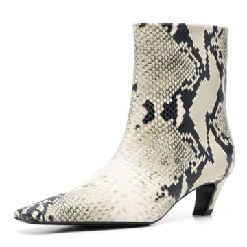 FSJ Women Square Toe Comfort Kitten Low Heel Ankle Boot Pull On Bootie Winter Faux Suede Dressy Shoe...