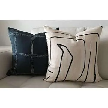 Kelly Wearstler Graffito Pillow Cover in Linen Onyx, Decorative Pillows, Designer Pillows