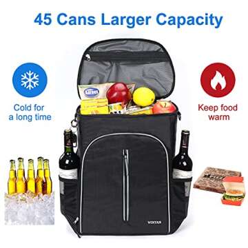 Insulated Cooler Backpack 45 Cans Leak-Proof Soft Cooler Bag Large Backpack Cooler for Lunch Picnics...