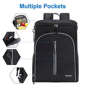 Insulated Cooler Backpack 45 Cans Leak-Proof Soft Cooler Bag Large Backpack Cooler for Lunch Picnics Beach Camping Hiking Tailgating Outdoor Activities