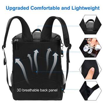 Insulated Cooler Backpack 45 Cans Leak-Proof Soft Cooler Bag Large Backpack Cooler for Lunch Picnics Beach Camping Hiking Tailgating Outdoor Activities