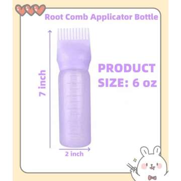FXSPLCZ Root Comb Applicator Bottle - 6 Ounce Hair Oil & Dye Applicator