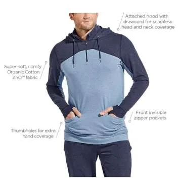 Coolibar Men's LumaLeo Quarter-Zip Hoodie - Sun Protective