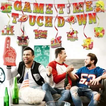 Super Football Party Decorations 2025 Banner Hanging Swirls for Vibrant Sports Themed Decor