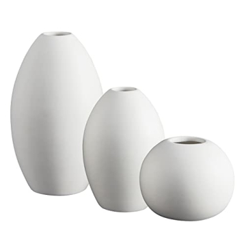 47th & Main Smooth Ceramic Round Vases Set of 3 - Elegant Home Decor Essentials