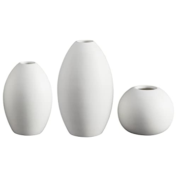 47th & Main Ceramic Round Vases Set of 3 - Matte White