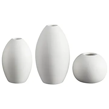 47th & Main Ceramic Round Vases Set of 3 - Matte White