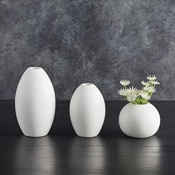 47th & Main Ceramic Round Vases Set of 3 - Matte White