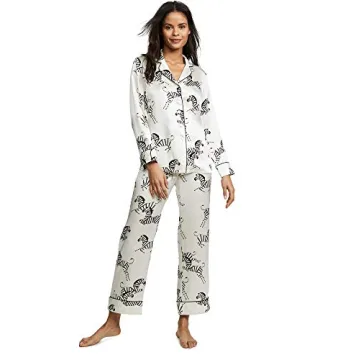 Olivia Von Halle Women's Lila Zebra Print Silk Pajama Set - Luxurious Comfort