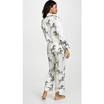 Olivia Von Halle Women's Lila Zebra Print Silk Pajama Set