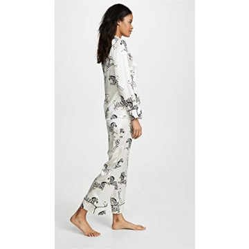 Olivia Von Halle Women's Lila Zebra Print Silk Pajama Set