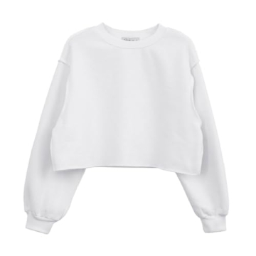 Amazhiyu Women Pullover Cropped Hoodies Long Sleeves Sweatshirts Casual Crop Tops for Fall Winter (W...