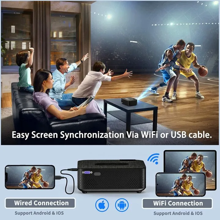 Mini WiFi Bluetooth Movie Projector by VILINICE