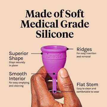 Lunette Menstrual Cup – Best Reusable Period Cup – Wear for 12 Hours and Reuse up to 10 Years, Blue Size 2 for Moderate to Heavy Flow