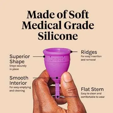 Lunette Menstrual Cup – Best Reusable Period Cup – Wear for 12 Hours and Reuse up to 10 Years, Blue Size 2 for Moderate to Heavy Flow