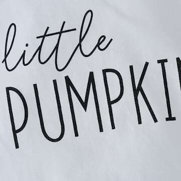 FIOMVA My First Halloween Outfits Newborn Baby Girl Boy Pumpkin Romper Onesie+Long Pants Hat Headband Set Cute Fall Clothes (White Little Pumpkin, 0-3 Months)