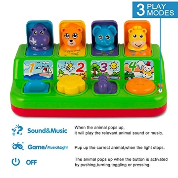 YEEBAY Interactive Pop Up Animals Toy for Kids Ages 9-18 Months