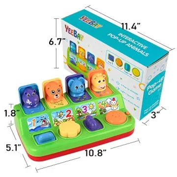 YEEBAY Interactive Pop Up Animals Toy for Kids Ages 9-18 Months