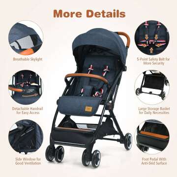 BABY JOY Lightweight Compact Baby Travel Stroller