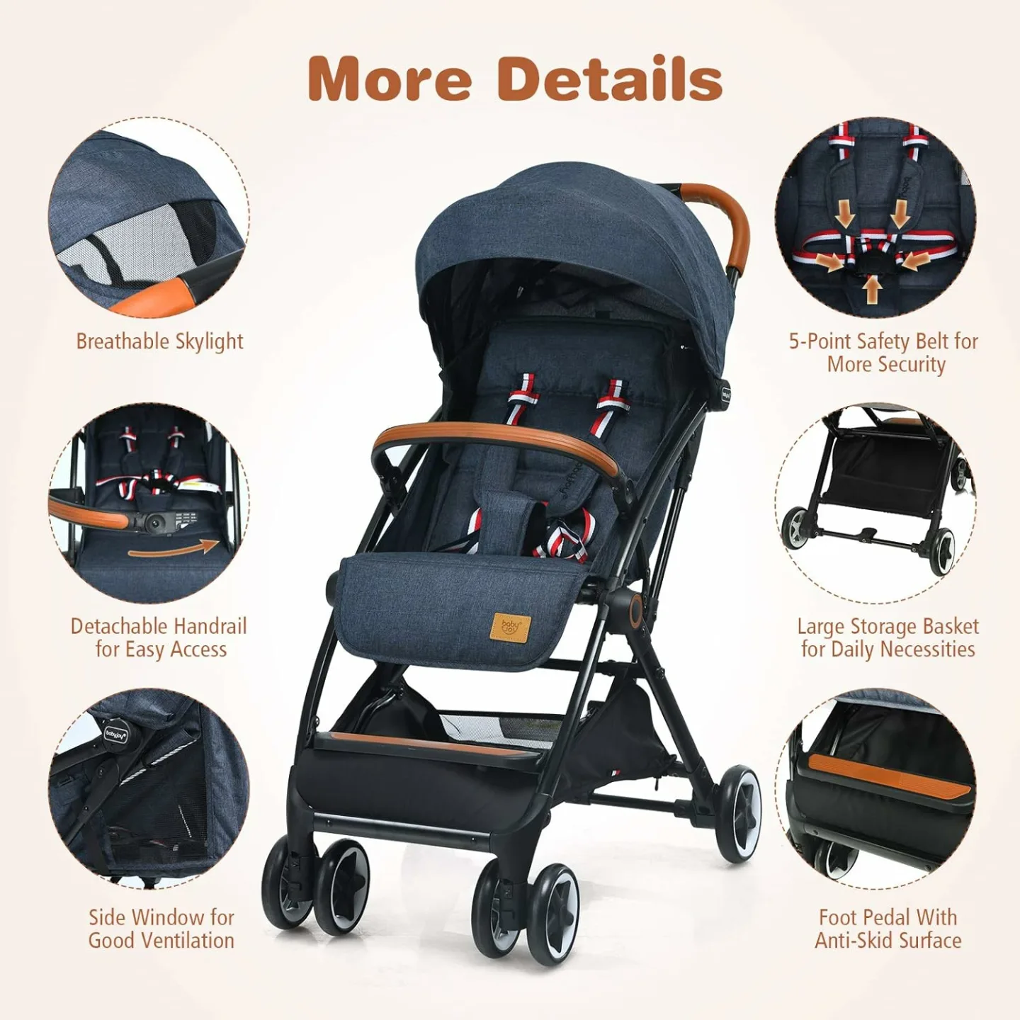 BABY JOY Lightweight Compact Baby Travel Stroller