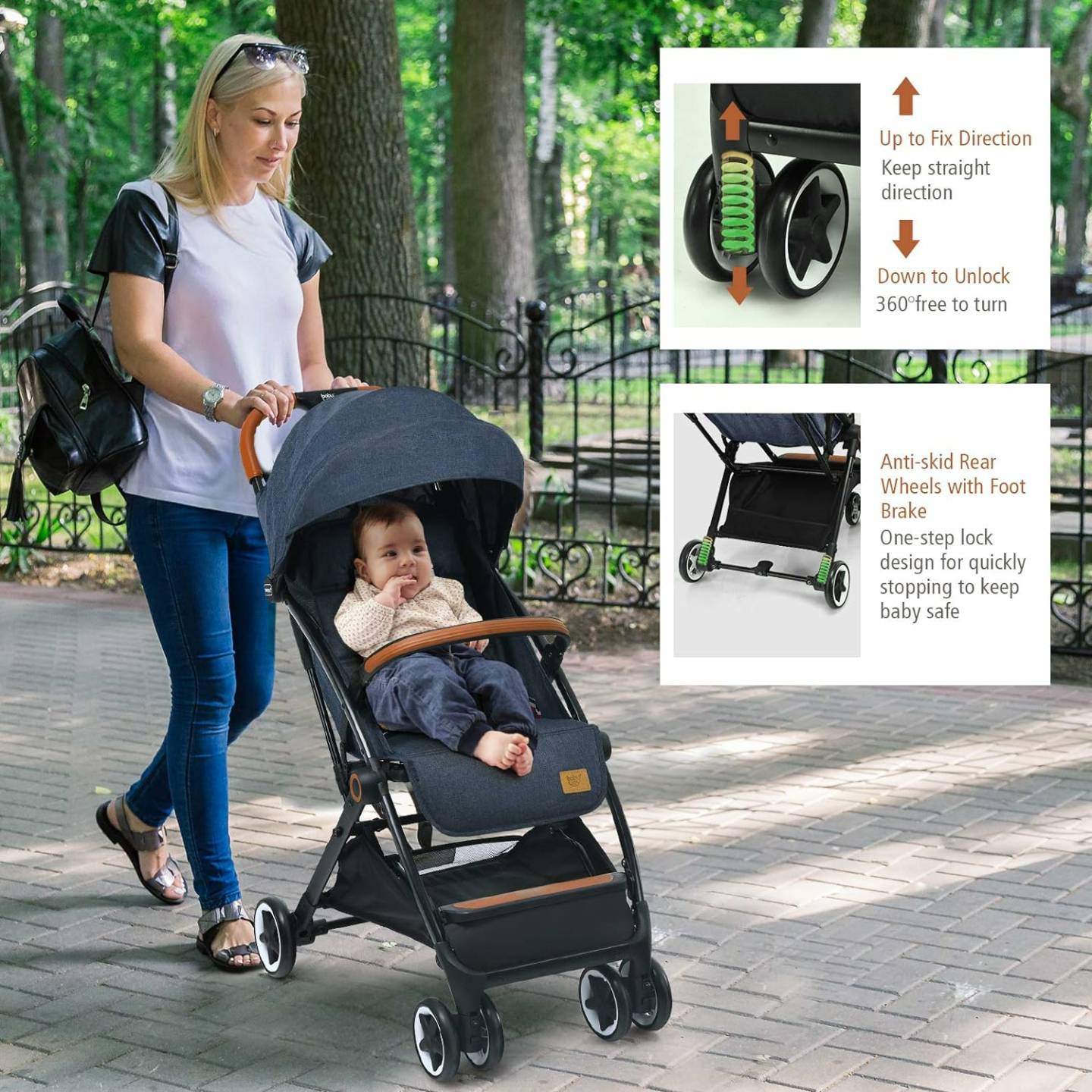 BABY JOY Lightweight Compact Baby Travel Stroller