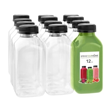 12 oz Juice Bottles with Caps - Perfect for Juicing & Meal Prep