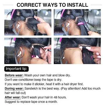 Kinky Straight Tape In Extensions Human Hair for Black Women Niawigs Tape In Hair Extensions 100% Human Hair 40pcs Kinky Straight Tape Ins 100G Natural Black 18 Inches