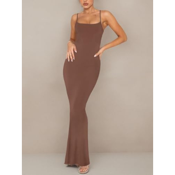 REORIA Elegant Women's Ribbed Maxi Dress for All Occasions