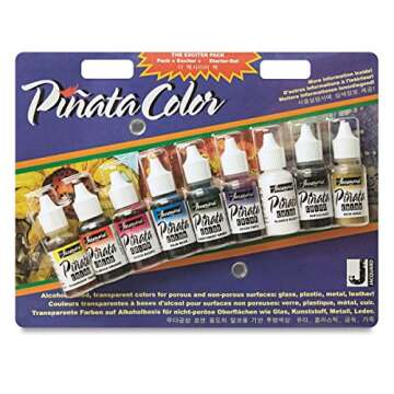 Jacquard Pinata Color Exciter Pack Alcohol Ink Bundle with Alcohol Blending Solution, Pixiss Blendin...