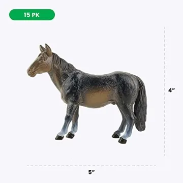 Boley Farm Animal Figurines - 15 Fun Plastic Toys for Kids