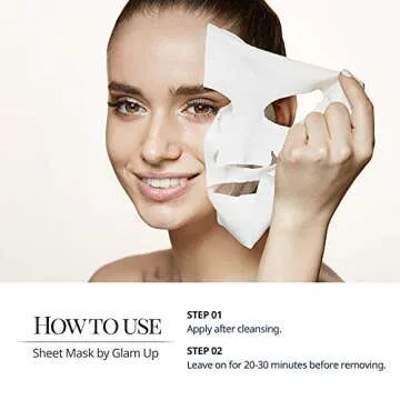 GLAM UP Sheet Mask Revitalizing Japanese Sake (10 sheets) - Enhance Radiance