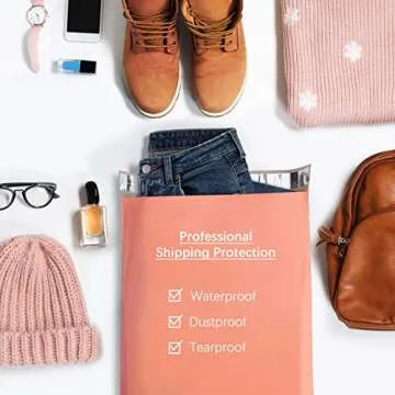 Metronic Poly Mailers 10x13 100 Pcs | Medium Size Shipping Bags for Clothes | Large Poly Mailer Bags, Shipping Envelopes, Mailing Bags for Small Business, Strong Adhensive Poly Bags Pink