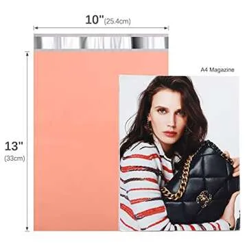 Metronic Poly Mailers 10x13 100 Pcs | Medium Size Shipping Bags for Clothes | Large Poly Mailer Bags, Shipping Envelopes, Mailing Bags for Small Business, Strong Adhensive Poly Bags Pink