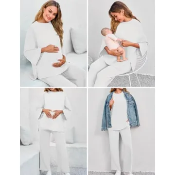 Stylish FMEYOA Maternity Pajama Set for Expecting Moms