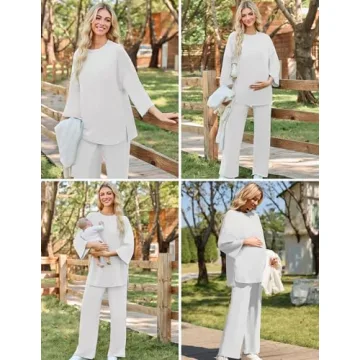 Stylish FMEYOA Maternity Pajama Set for Expecting Moms