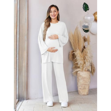 Stylish FMEYOA Maternity Pajama Set for Expecting Moms