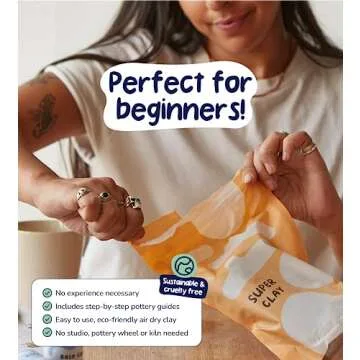 Pott'd Air Dry Clay for Adults. Beginners Home Pottery Kit for Adults. DIY Craft Kit for Adults. Kit Includes: Air-Dry Clay for Adults, Tools, Paints, Brushes, Sealant, How-to-Guides