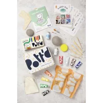 Pott'd Air Dry Clay for Adults. Beginners Home Pottery Kit for Adults. DIY Craft Kit for Adults. Kit Includes: Air-Dry Clay for Adults, Tools, Paints, Brushes, Sealant, How-to-Guides