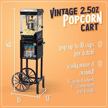 Nostalgia Popcorn Maker - Vintage Style Theater Popcorn Machine