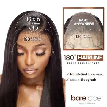 Sensationnel Bare lace 13x6 wigs - unit 2 lacefrontal glueless synthetic 180 degree preplucked hairline (1B OFFBLACK)