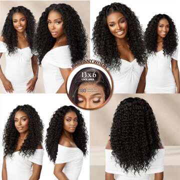 Sensationnel Bare lace 13x6 wigs - unit 2 lacefrontal glueless synthetic 180 degree preplucked hairline (1B OFFBLACK)