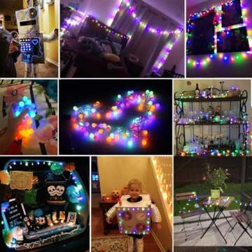 ALOVECO Battery Operated String Lights 18ft 50 LED Battery Powered String Lights with Remote 8 Modes Waterproof Twinkle Lights for Outdoor Indoor Bedroom Trampoline Christmas (Multicolor)