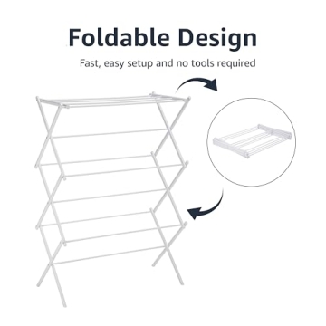 Efficient Amazon Basics Foldable Laundry Rack for Air Drying