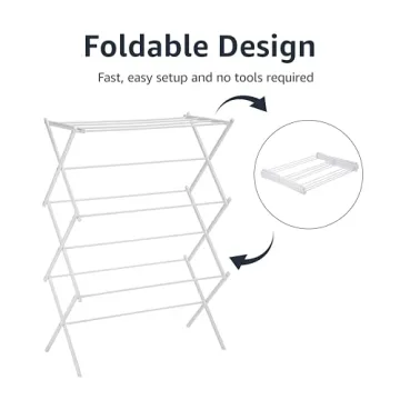 Efficient Amazon Basics Foldable Laundry Rack for Air Drying