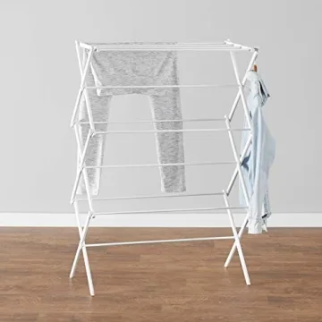 Efficient Amazon Basics Foldable Laundry Rack for Air Drying