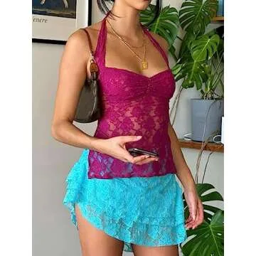 Trendy Y2K Lace Camisole Crop Top for Stylish Women