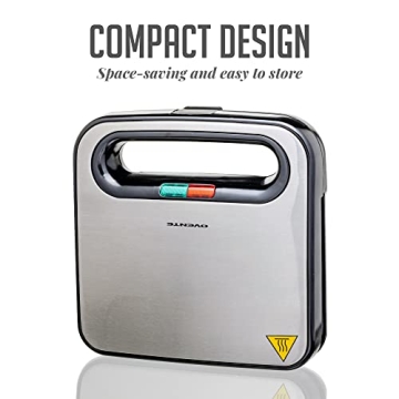 OVENTE Compact Electric Panini Press Grill in Black