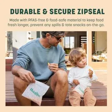 Zipseal Sandwich Bags – Compostable, PFOA-Free, BPA-Free, Food-Safe Zip Seal Food Storage Bags With Secure Seal for Home & Travel, Freezer-safe (2-Pack, 200 bags total)