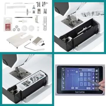 Bernette B77 with 8-Piece Feet Set Included - Versatile Machine for All Skill Levels - Effortless Stitching & Quality Craftsmanship Unleashes Creative Possibilities | Redefine Your Sewing Experience