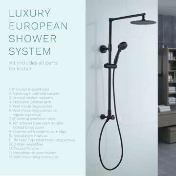 Fennocasa Polaris 3 Rain Shower System - Luxurious Showering Experience